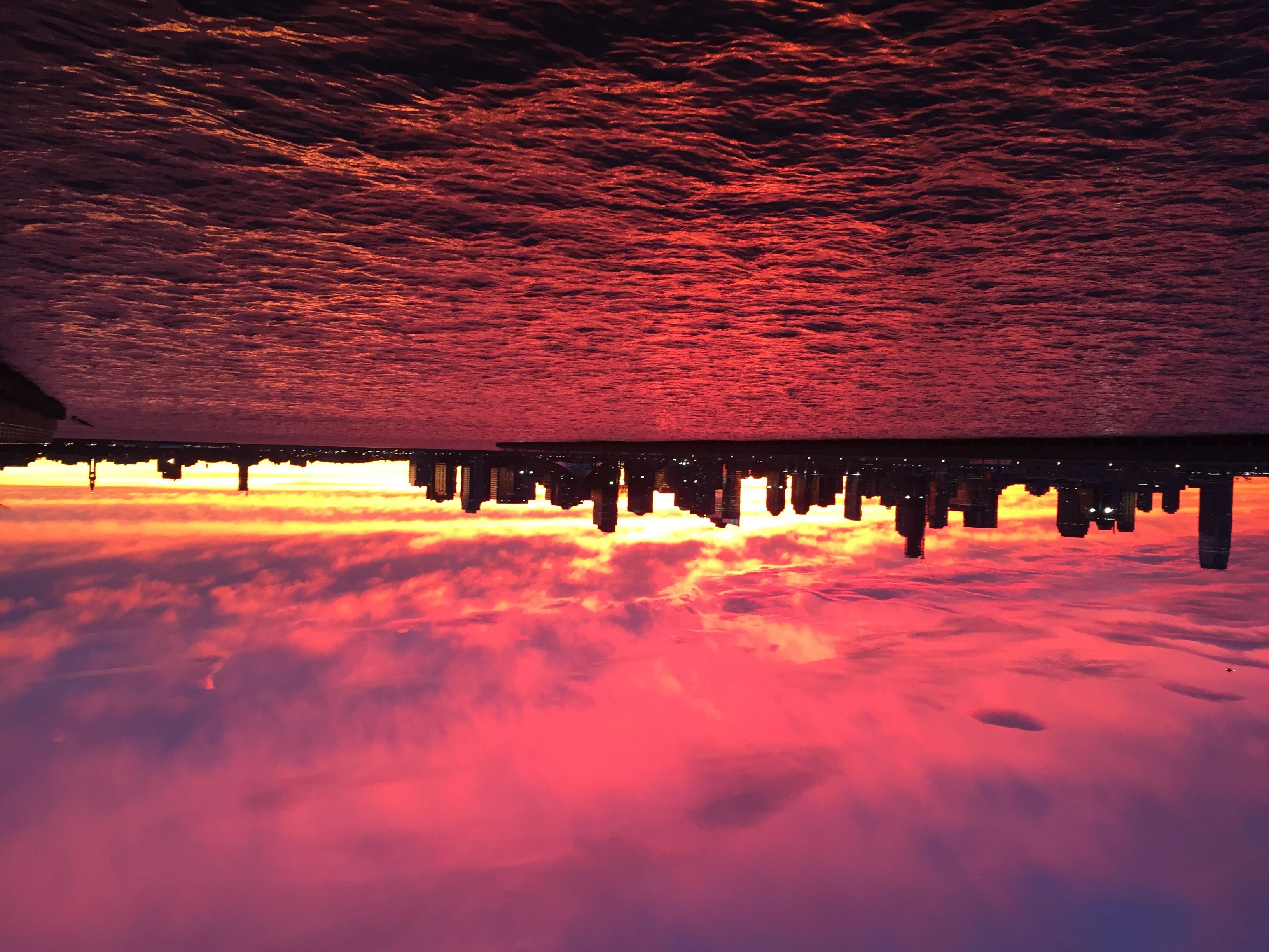 Vibrant Sunset over the Hudson River, West Village, NYC