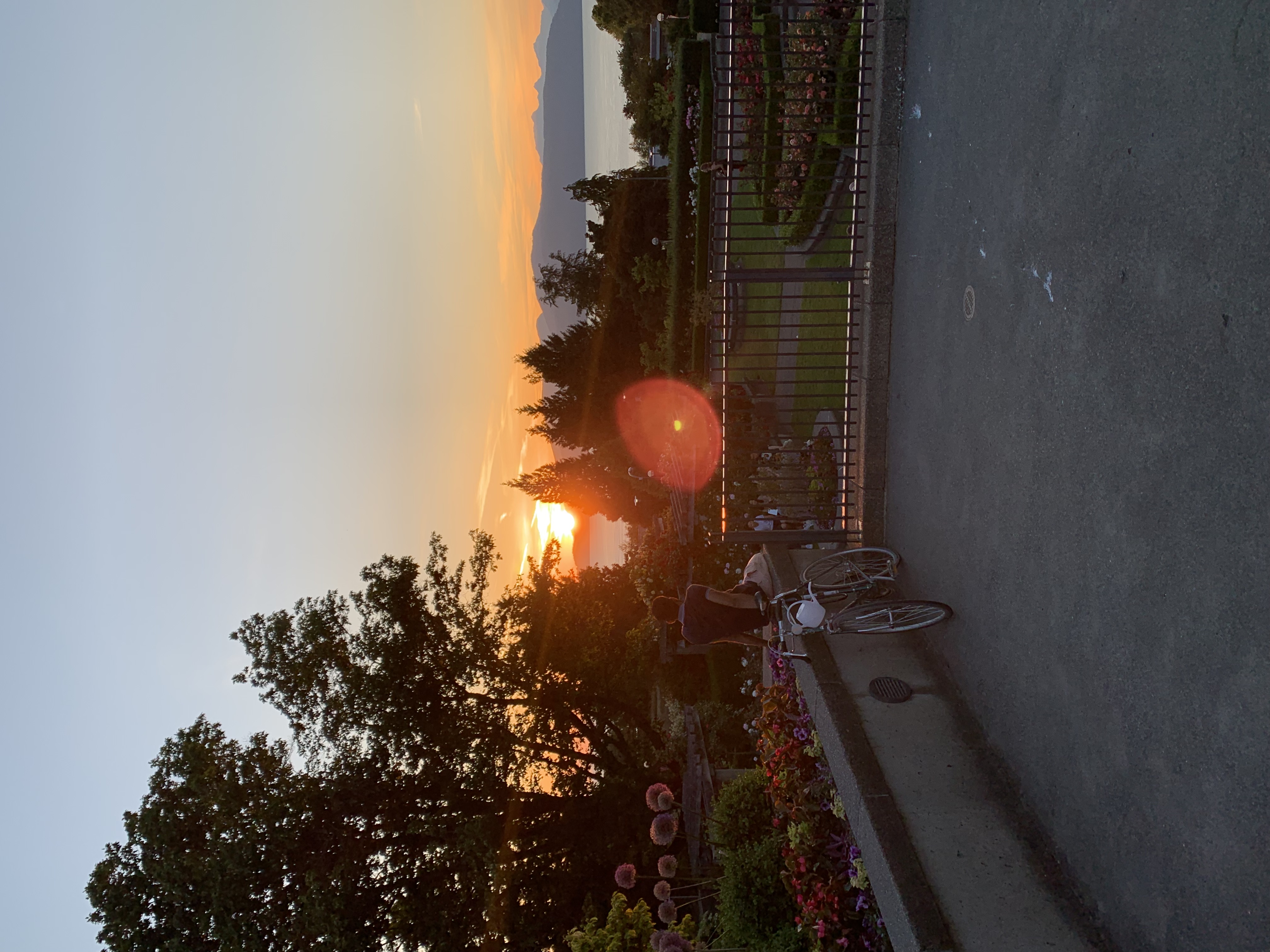 Sunset from the Rose Garden, University of British Columbia. Vancouver, B.C.